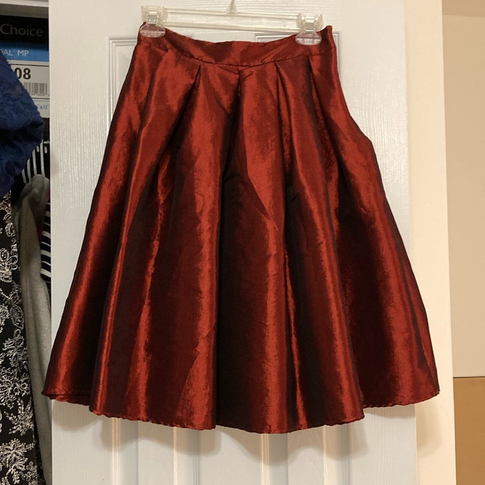 Chic Burgundy A-Line Skirt